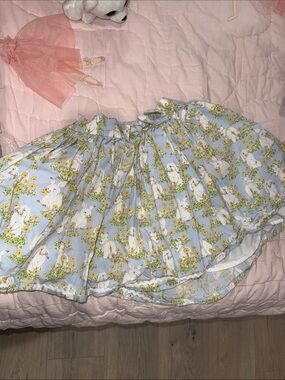 Light Blue Floral Bunny Print Skirt